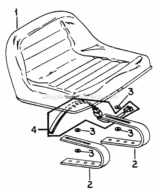 Seat & Support Diagram and Parts List for 282 133-282-399, 132-282-100, 134-282-100, 133-28 Cub Cadet Lawn Mower